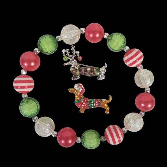 Dachshund Christmas Pins & Choker or Dog Christmas Collar - Picture 11 of 11